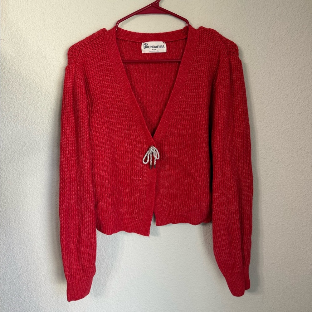 No Boundaries Vibrant Red Cardigan